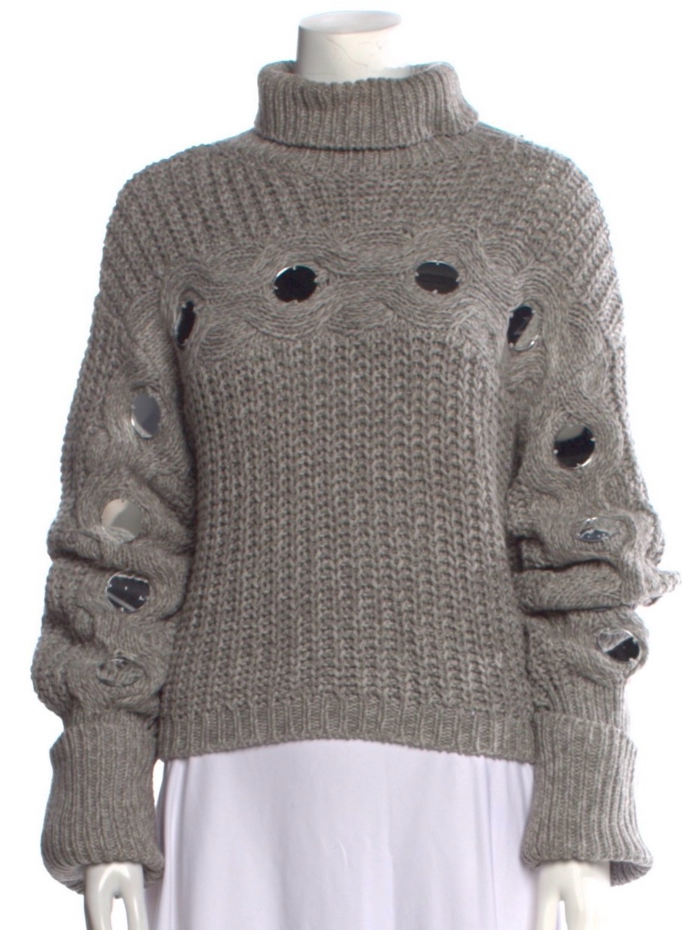 STAUD Vernacular Sweater XS Mirrored Heather Grey Knit
Causal